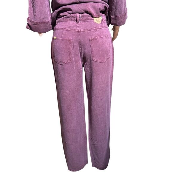 Pulp set stovepipe jean high-waisted tencel merlot pants and button down shirt M - Picture 7 of 8